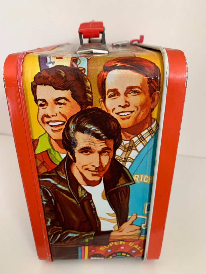 Vintage Metal Lunch Box Happy Days 1976 W/Thermos Arnold's image 2